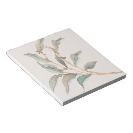 Bloc De Notas Hojas de acuarela simples de color verde y rosa mo