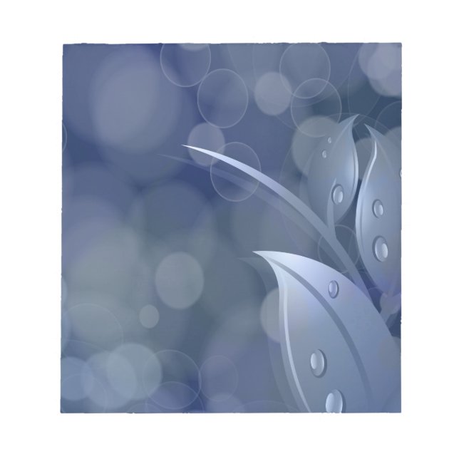 Bloc De Notas Hojas de Bokeh Azul (Frente)