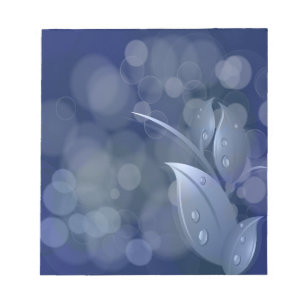Bloc De Notas Hojas de Bokeh Azul
