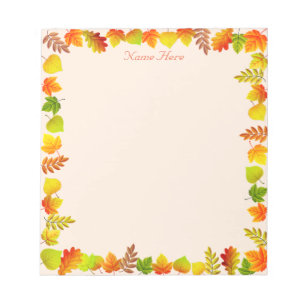 Bloc De Notas Hojas de otoño sobre beige claro