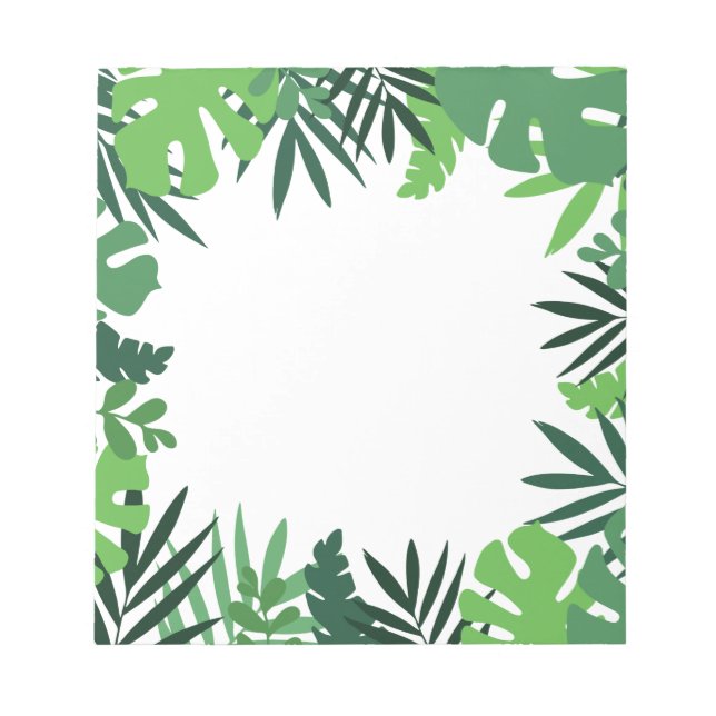 Bloc De Notas Hojas de palma ecológicas, follaje de jungla tropi (Frente)