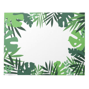 Bloc De Notas Hojas de palma ecológicas, jungla verde tropical