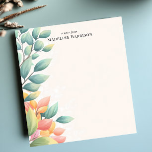 Bloc De Notas Hojas de Pastel Elegantes Nombre Personalizado Bot