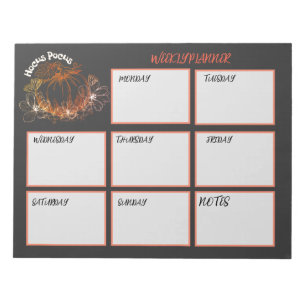 Bloc De Notas hojas de planificación semanal de Hocus Pocus