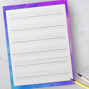 Bloc De Notas Hojas de práctica de escritura a mano color azul p