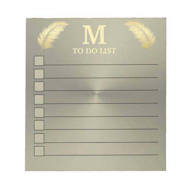 Bloc De Notas Hojas doradas de palma tropical (Frente)