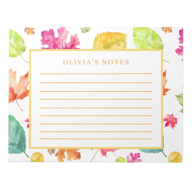 Bloc De Notas Hojas otoñales (Frente)