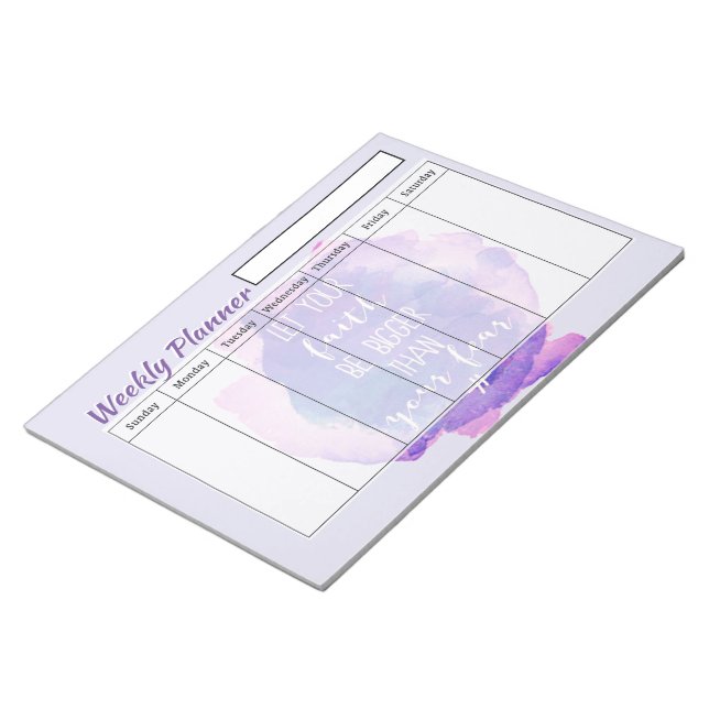 Bloc De Notas Hojas semanales de planificación de la fe (Lado Derecho)