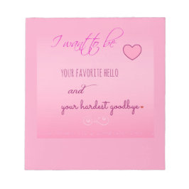 Bloc De Notas "Hola favorita" Valentine Notepad
