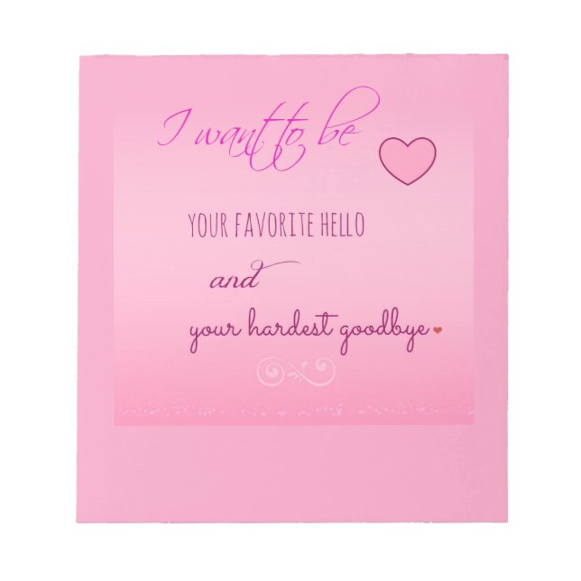 Bloc De Notas "Hola favorita" Valentine Notepad (Frente)