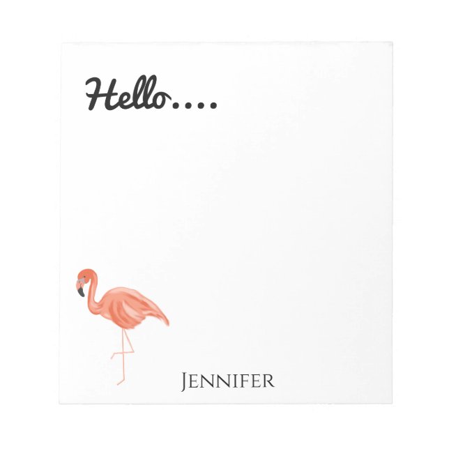 Bloc De Notas Hola, flamenco personalizado (Frente)