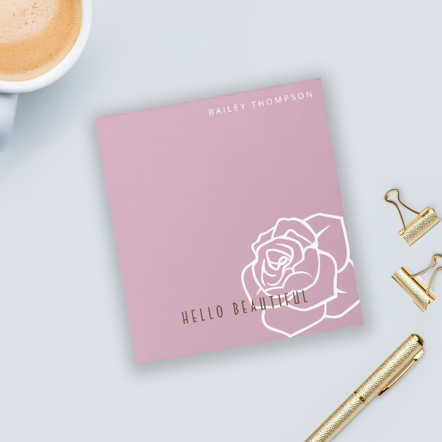 Bloc De Notas Hola Hermoso - Rosa Rosa Chic Moderno (Subido por el creador)