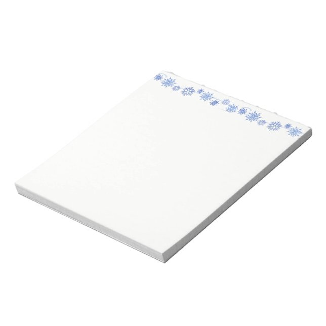 Bloc De Notas Holiday Notepad-Blue Snowflakes (Lado Izquierdo)