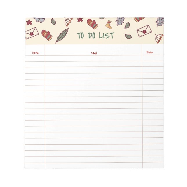 Bloc De Notas Holiday To-Do List Notepad (Frente)