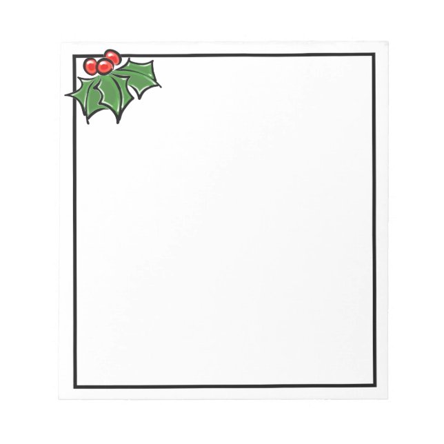 Bloc De Notas Holly Leaves y bayas | Navidades animan (Frente)