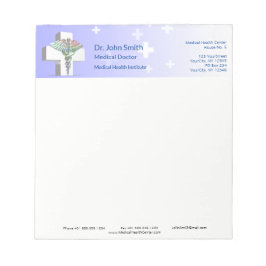 Bloc De Notas Holographic Medical 3D Caduceus White Cross