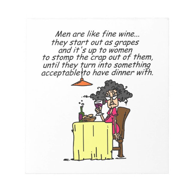 Bloc De Notas Hombres y humor del vino fino (Frente)