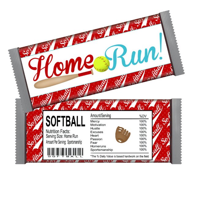 Bloc De Notas Homerun Softball Birthday Candy Bar Wrapper Favor (Subido por el creador)