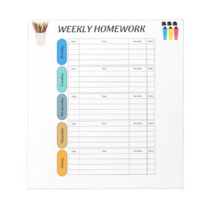 BLOC DE NOTAS HOMEWORK SEMANAL