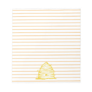 Bloc De Notas Honeybee Bee Skep Beekeeper Naranja Lined