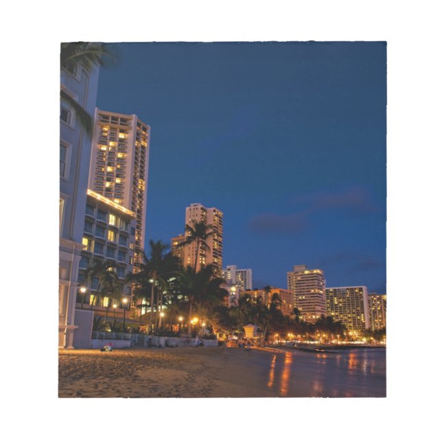 Bloc De Notas Honolulu, Oahu, Hawaii. Exposición nocturna (Frente)