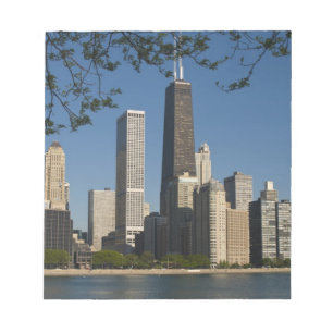 Bloc De Notas horizonte de Chicago y lago Michigan, costa del la