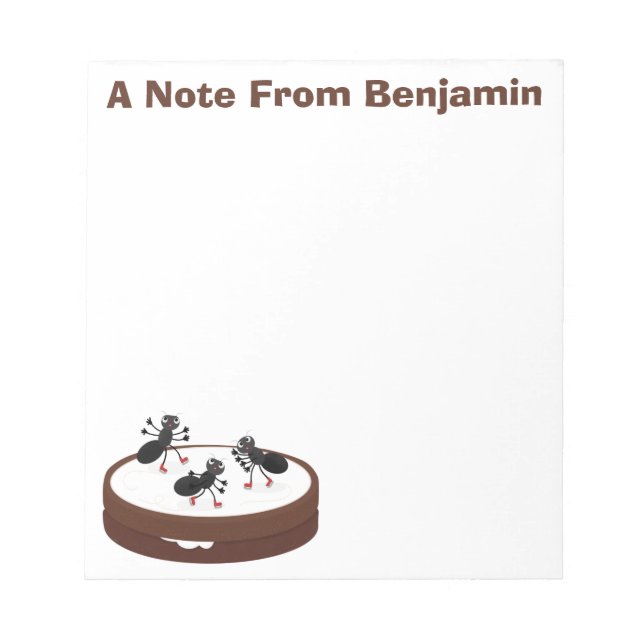 Bloc De Notas Hormigas felices patinando hielo en personalizado  (Frente)