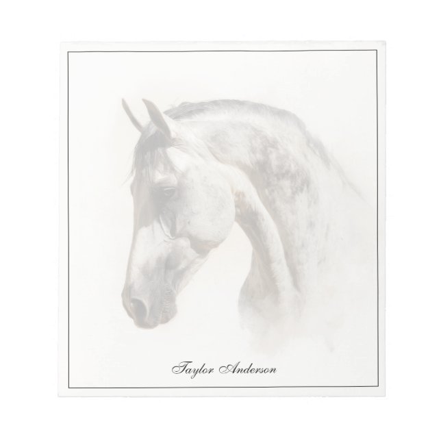 Bloc De Notas Horse Equestrian Lusitano Elegant Custom Name (Frente)