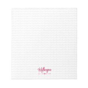 Bloc De Notas Hot Pink Personalized Knit Stitch Notepad
