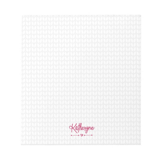 Bloc De Notas Hot Pink Personalized Knit Stitch Notepad (Frente)