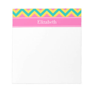 Bloc De Notas HotPink2 Verde azulada Pineapple LG Chevron Name M