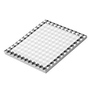 Bloc De Notas Houndstooth negro y blanco