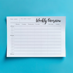 Bloc De Notas Hour by Hour weekly overview notepad