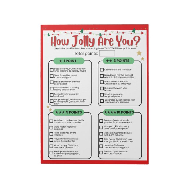Bloc De Notas How Jolly Are You Christmas Game (Lado Izquierdo)