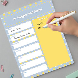 Bloc De Notas Huella de Garrita Adorable | Planificador de Comid