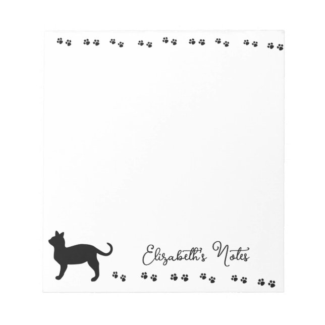Bloc De Notas Huellas de gatito personalizadas (Frente)