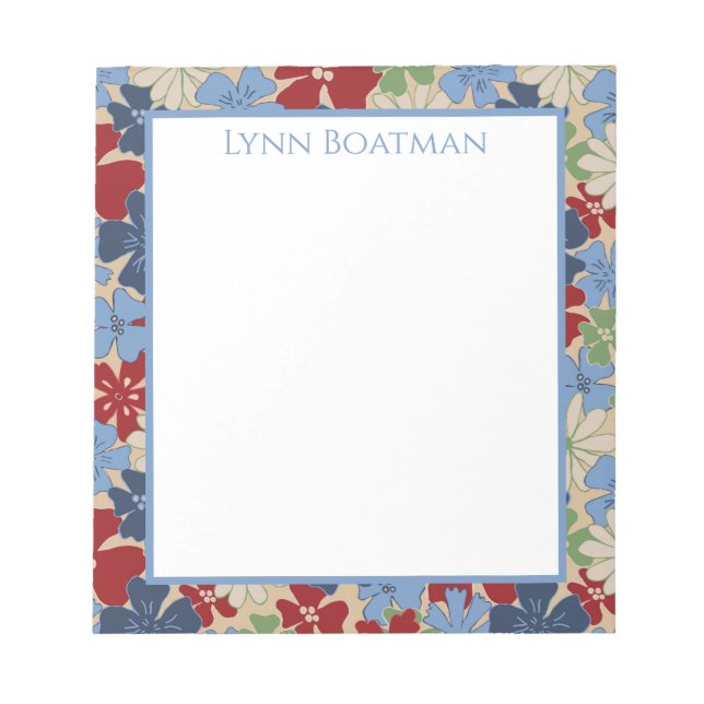 Bloc De Notas Hues Notepad de Floral Profunda Dispersa (Frente)