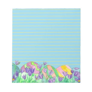 Bloc De Notas Huevos de Pascua con lino amarillo azul