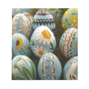 Bloc De Notas Huevos de Pascua pintados azul