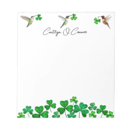 Bloc De Notas Hummingbirds y Shamrock Notepad