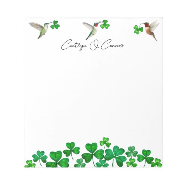 Bloc De Notas Hummingbirds y Shamrock Notepad (Frente)