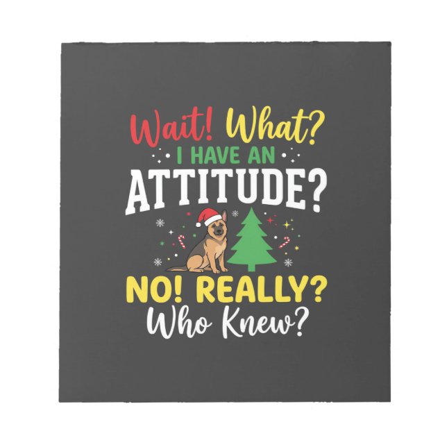 Bloc De Notas Humor Actitud Perro Navidad (Frente)
