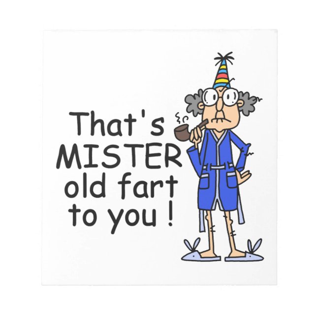 Bloc De Notas Humor de cumpleaños de Mister Old Fart (Frente)