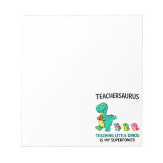 Bloc De Notas Humor de Teachersaurus con pequeños dinosaurios