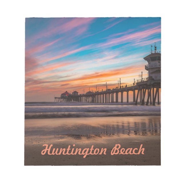Bloc De Notas Huntington Beach Pier al atardecer Notepad (Frente)