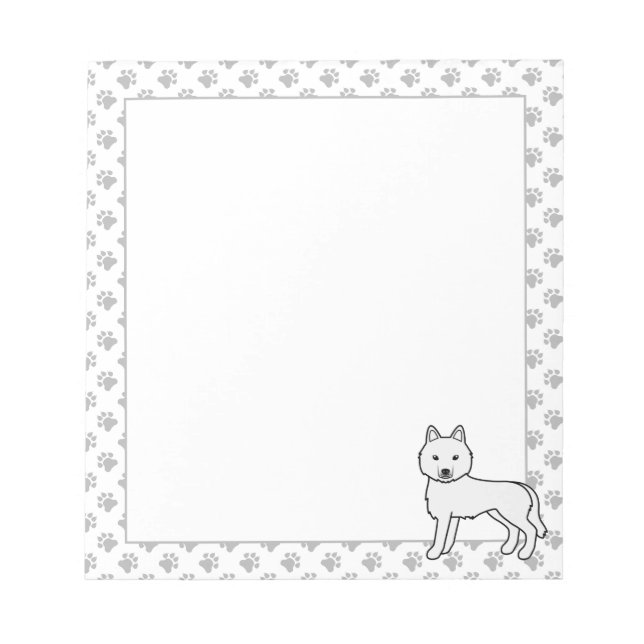 Bloc De Notas Husky Siberiano Blanco Perro De Dibujos Animados L (Frente)