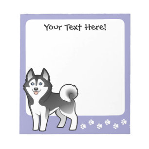 Bloc De Notas Husky siberiano del dibujo animado/Malamute de
