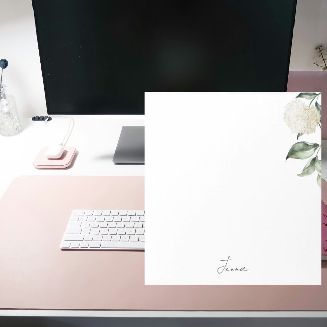 Bloc De Notas Hydrangea Acuarela Personalizada (Subido por el creador)