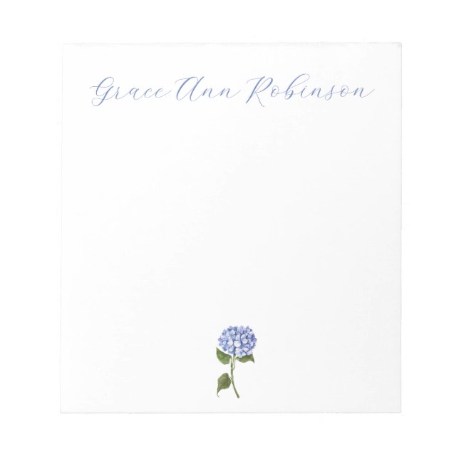 Bloc De Notas Hydrangea con clase de Notepad personalizada (Frente)