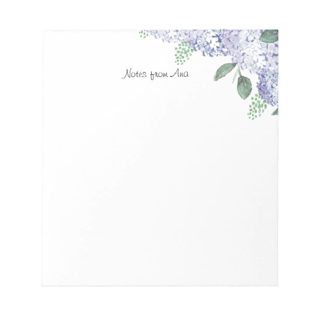 Bloc De Notas Hydrangeas notepad (Frente)